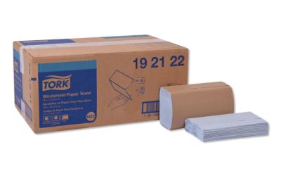 Windshield Towel, 2-Ply, 9.13 x 10.25, Blue, 140/Pack, 16 Packs/Carton