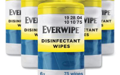 Disinfectant Wipes, 1-Ply, 7 x 7, Lemon, White, 75/Canister, 6 Canisters/Carton