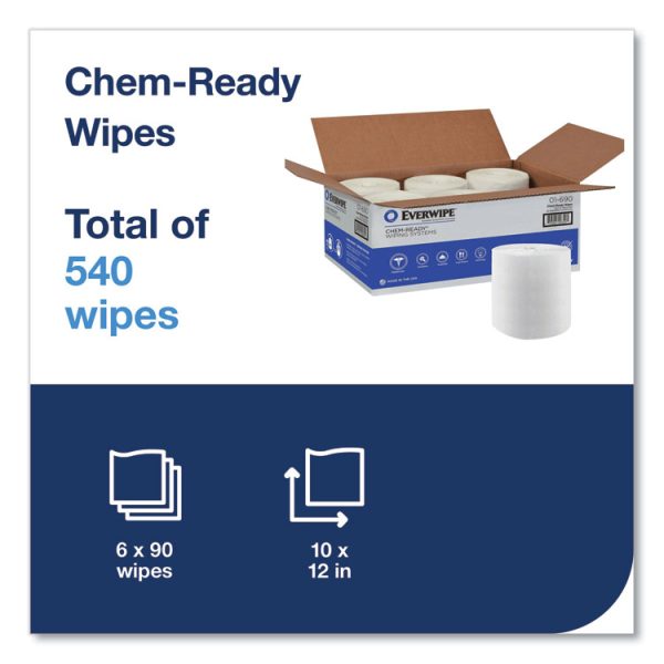 Chem-Ready Dry Wipes, 10 x 12, 90/Box, 6 Boxes/Carton - Image 3