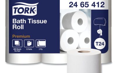 Premium Poly-Pack Bath Tissue, Septic Safe, 2-Ply, White, 400 Sheets/Roll, 12 Rolls/Pack, 4 Packs/Carton