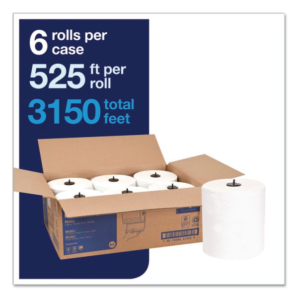 Advanced Matic Hand Towel Roll, 2-Ply, 7.7" x 525 ft, White, 643/Roll, 6 Rolls/Carton - Image 3