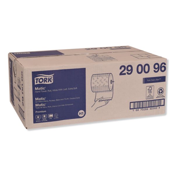 Premium Soft Matic Hand Towel Roll, 2-Ply, 7.7 x 575 ft, White, 704/Roll, 6 Rolls/Carton - Image 2