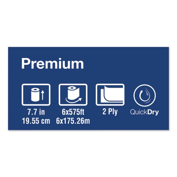 Premium Soft Matic Hand Towel Roll, 2-Ply, 7.7 x 575 ft, White, 704/Roll, 6 Rolls/Carton - Image 4