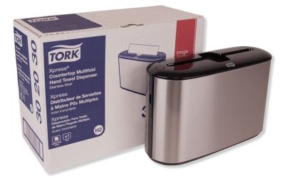 Xpress Countertop Towel Dispenser, 12.68 X 4.56 X 7.92, Stainless Steel/black