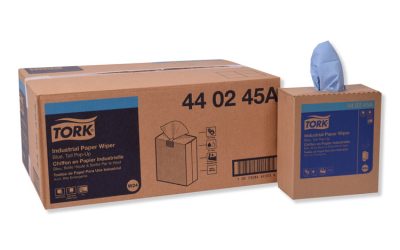 Industrial Paper Wiper, 4-Ply, 8.54 x 16.5, Unscented, Blue, 90 Towels/Box, 10 Boxes/Carton