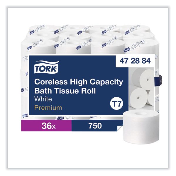 Coreless High Capacity Bath Tissue, 2-Ply, White, 750 Sheets/Roll, White, 36/Carton - Image 3