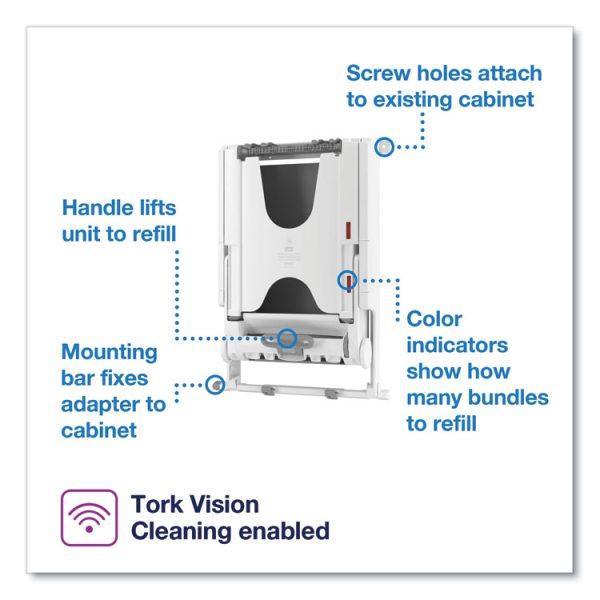 Peakserve Continuous Recessed Cabinet Hand Towel Adapter, 14.37 X 4.29 X 20.35, White - Image 2