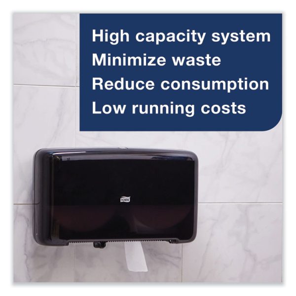 Elevation Bath Tissue Mini-Jumbo Roll Twin Dispenser, 17 x 5.69 x 10.13, Black - Image 7