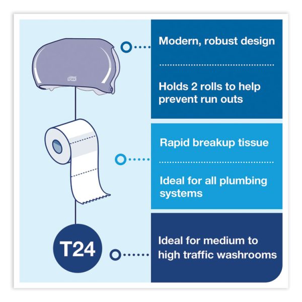 Twin Standard Roll Bath Tissue Dispenser, 12.75 x 5.57 x 8.25, Smoke - Image 5