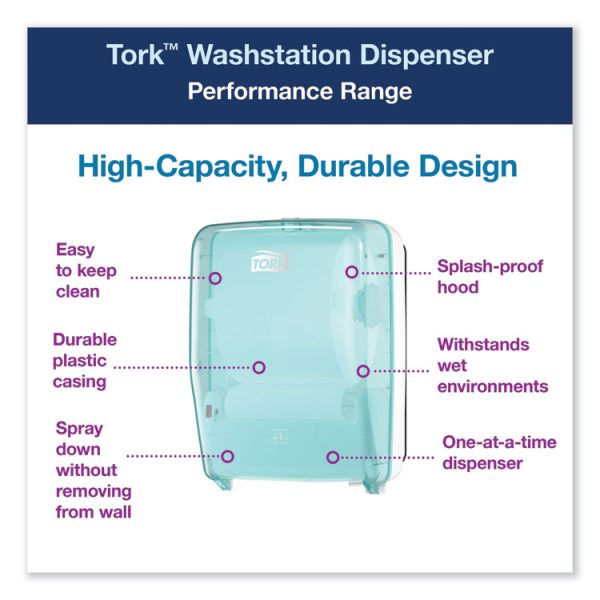 Washstation Dispenser, 12.56 X 10.57 X 18.09, Aqua/white - Image 2