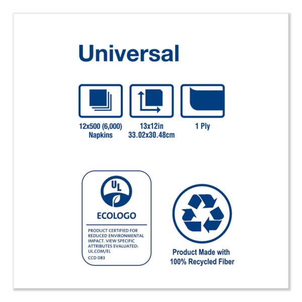 Universal Masterfold Dispenser Napkins, 1-Ply, 13" X 12", White, 6000/carton - Image 4