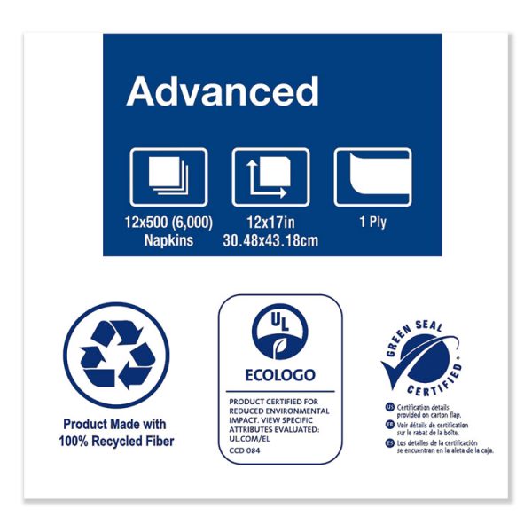 Advanced Masterfold Dispenser Napkin, 1-Ply, 12" X 17", Natural, 500/pk, 12pk/ct - Image 4