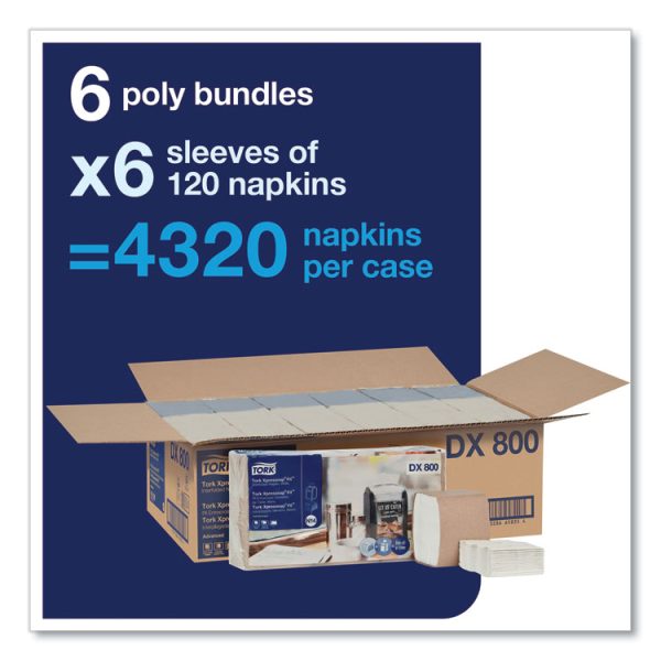 Xpressnap Fit Interfold Dispenser Napkins, 2-Ply, 6.5 X 8.39, White, 120/pack, 36 Packs/carton - Image 3