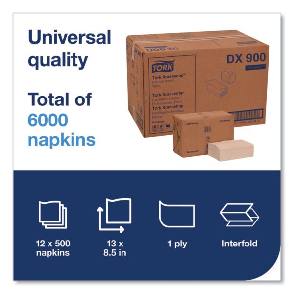 Xpressnap Interfold Dispenser Napkins, 1-Ply, Bag-Pack, 13 X 8.5", White, 6000/carton - Image 3