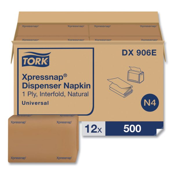 Xpressnap Interfold Dispenser Napkins, 2-Ply, Bag-Pack, 13 x 8.5, Natural, 500/Pack, 12 Packs/Carton - Image 2
