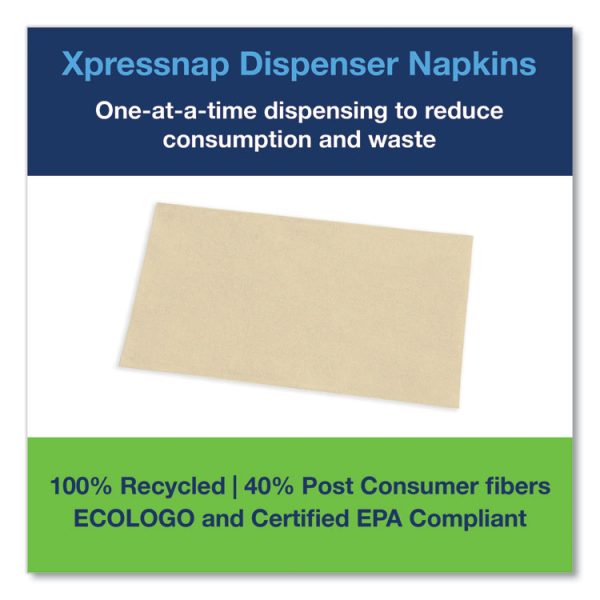 Xpressnap Interfold Dispenser Napkins, 2-Ply, Bag-Pack, 13 x 8.5, Natural, 500/Pack, 12 Packs/Carton - Image 6