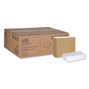 Universal Dinner Napkins, 1-Ply, 15" X 17", 1/8 Fold, White, 3000/carton