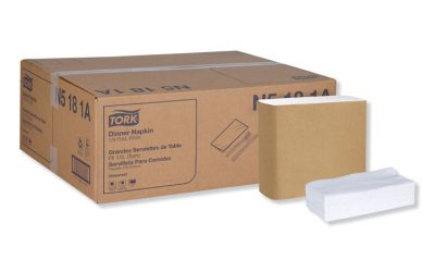 Universal Dinner Napkins, 1-Ply, 15″ X 17″, 1/8 Fold, White, 3000/carton