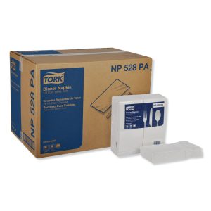 Advanced Dinner Napkins, 2-Ply, 15" X 17", 1/8 Fold, White, 100/pk, 28 Pk/ct