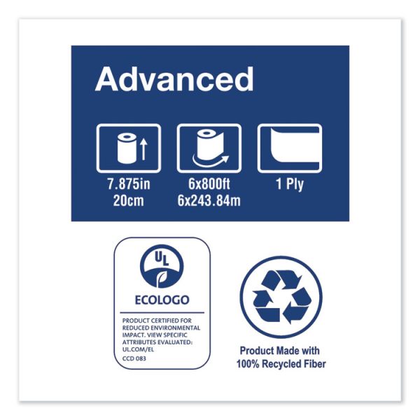 Advanced Hardwound Roll Towel, 1-Ply, 7.88" x 800 ft, White, 6 Rolls/Carton - Image 4