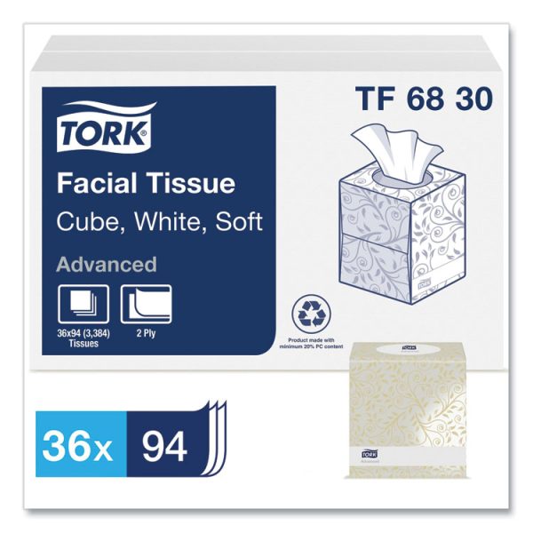 Advanced Facial Tissue, 2-Ply, White, Cube Box, 94 Sheets/box, 36 Boxes/carton - Image 2