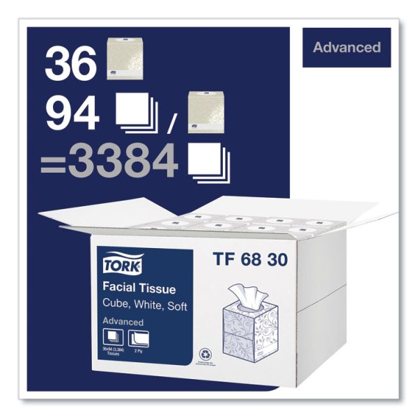 Advanced Facial Tissue, 2-Ply, White, Cube Box, 94 Sheets/box, 36 Boxes/carton - Image 3