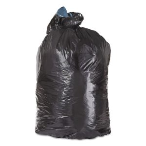 Low-Density Can Liners, 45 gal, 1.25 mil, 23" x 46", Black, 100/Carton