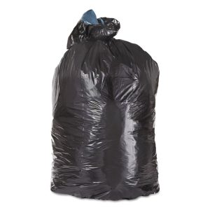 Low-Density Can Liners, 45 gal, 1.6 mil, 23" x 46", Black, 100/Carton