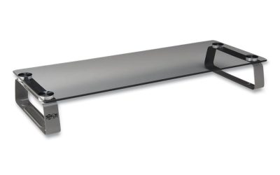 Universal Glass-Top Monitor Riser, 22″ X 8″ X 3″, Clear, Supports 3.9 Lbs