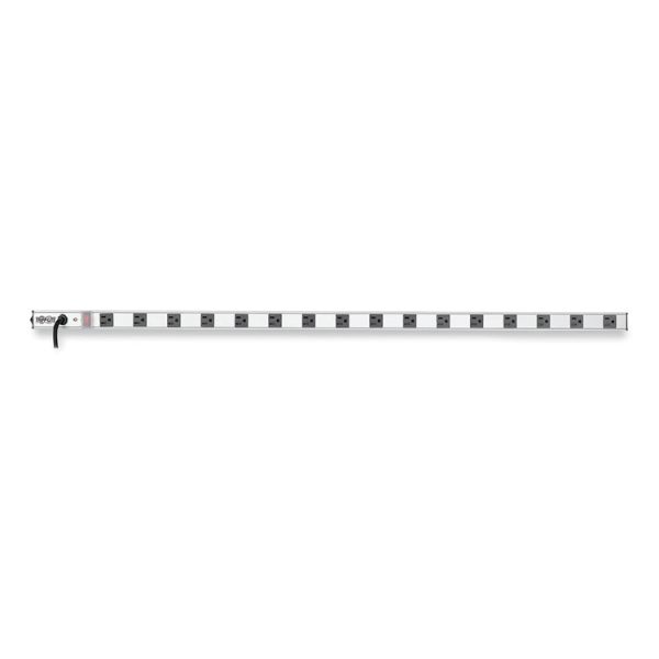 Vertical Power Strip, 16 Outlets, 15 ft Cord, Silver - Image 2