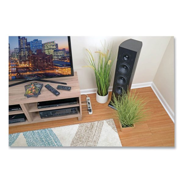 Protect It! Surge Protector, 7 AC Outlets, 6 ft Cord, 1,080 J, Light Gray - Image 3