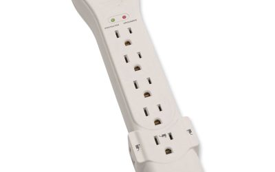 Protect It! Surge Protector, 7 AC Outlets, 15 ft Cord, 2,520 J, Light Gray
