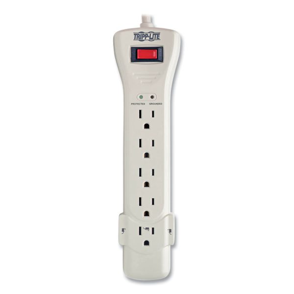 Protect It! Surge Protector, 7 AC Outlets, 7 ft Cord, 2,160 J, Light Gray - Image 4
