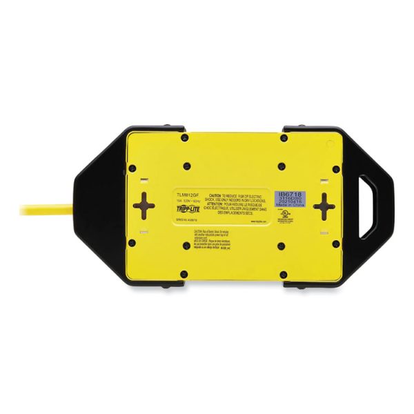 Power It! Safety Power Strip with GFCI Plug, 8 Outlets, 12 ft Cord, Yellow/Black - Image 4