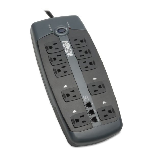 Protect It! Surge Protector, 10 AC Outlets, 8 ft Cord, 2,395 J, Black - Image 3