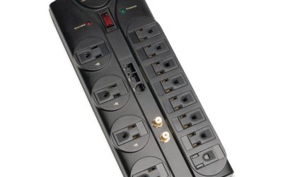 Protect It! Surge Protector, 12 AC Outlets, 8 ft Cord, 2,880 J, Black