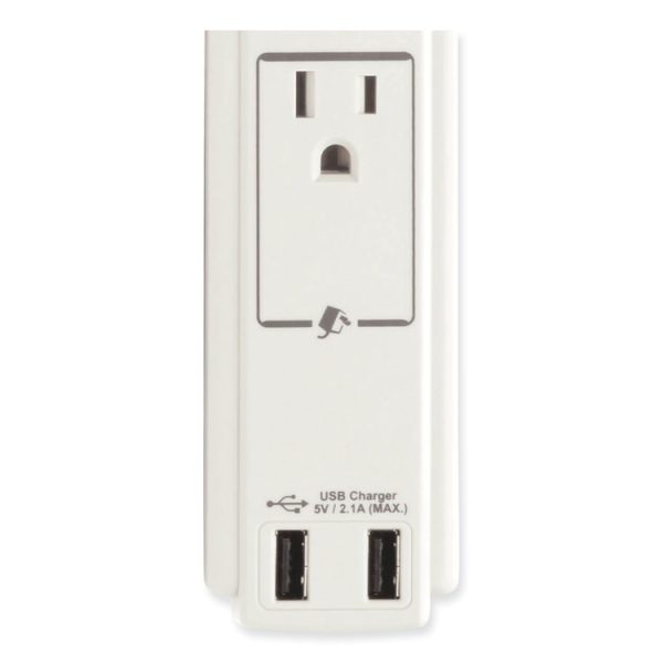 Protect It! Surge Protector, 6 AC Outlets/2 USB Ports, 6 ft Cord, 990 J, Cool Gray - Image 7