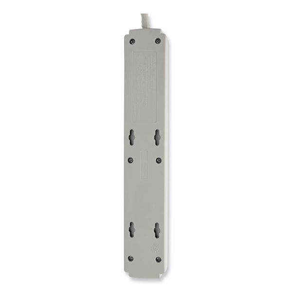 Protect It! Surge Protector, 6 AC Outlets, 15 ft Cord, 790 J, Light Gray - Image 2