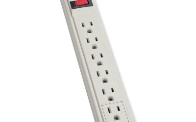 Protect It! Surge Protector, 6 AC Outlets, 15 ft Cord, 790 J, Light Gray