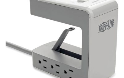 Surge Protector, 6 AC Outlets/2 USB-A and 1 USB-C Ports, 8 ft Cord, 1,080 J, Gray