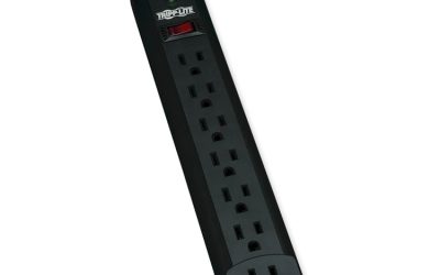 Protect It! Surge Protector, 7 AC Outlets, 12 ft Cord, 1,080 J, Black