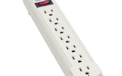 Protect It! Surge Protector, 7 AC Outlets, 25 ft Cord, 1,080 J, Light Gray