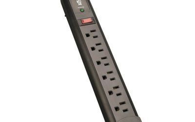 Protect It! Surge Protector, 7 AC Outlets, 4 ft Cord, 1,080 J, Black
