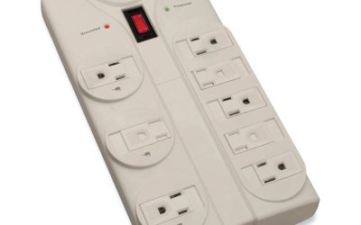 Protect It! Surge Protector, 8 AC Outlets, 25 ft Cord, 1,440 J, Light Gray