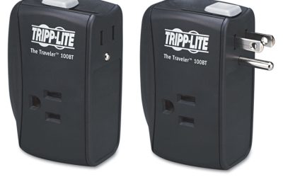 Protect It! Portable Surge Protector, 2 AC Outlets, 1,050 J, Black