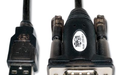 USB-A to Serial Adapter Cable, 5 ft, Black