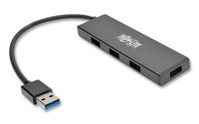 Ultra-Slim Portable Usb 3.0 Superspeed Hub, 4 Ports, Black