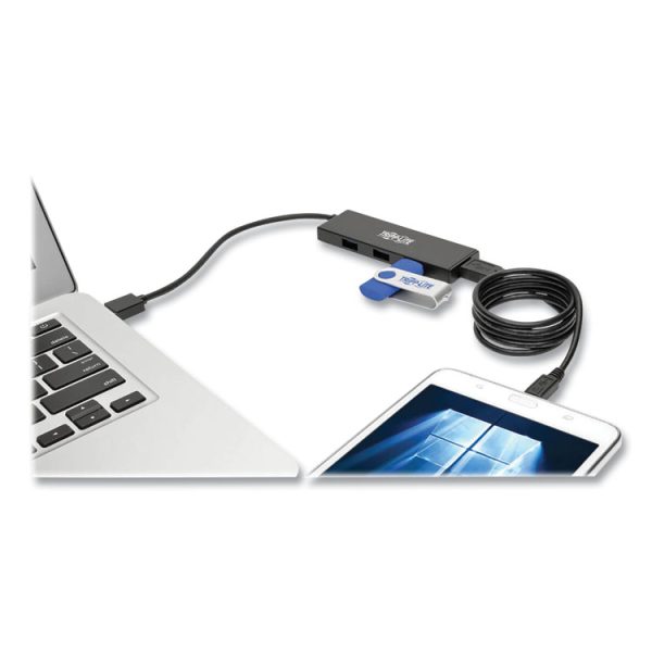 Ultra-Slim Portable Usb 3.0 Superspeed Hub, 4 Ports, Black - Image 2