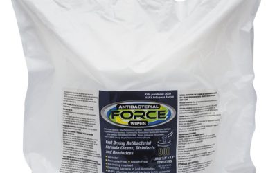 FORCE Disinfecting Wipes Refill, 1-Ply, 6 x 8, Unscented, White, 900/Pack, 4 Packs/Carton