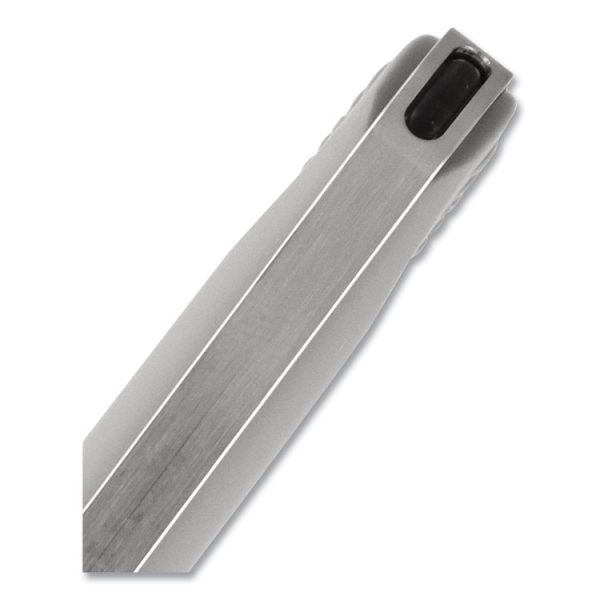VISION Needle Roller Ball Pen, Stick, Fine 0.7 mm, Black Ink, Gray/Clear/Black Barrel, Dozen - Image 4